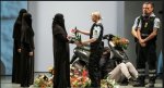 Denmark burka ban Designer protests at Copenhagen Fashion Week.JPG